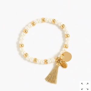 J. Crew bead and tassel stretch bracelet